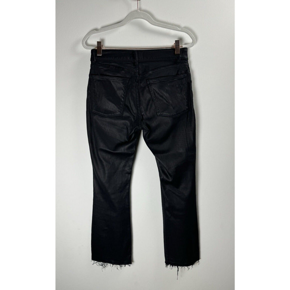 DL1961 Waxed Denim Modal Blend Instasculpt Gothic Grunge Luxury Crop Boot Jeans - Picture 4 of 10